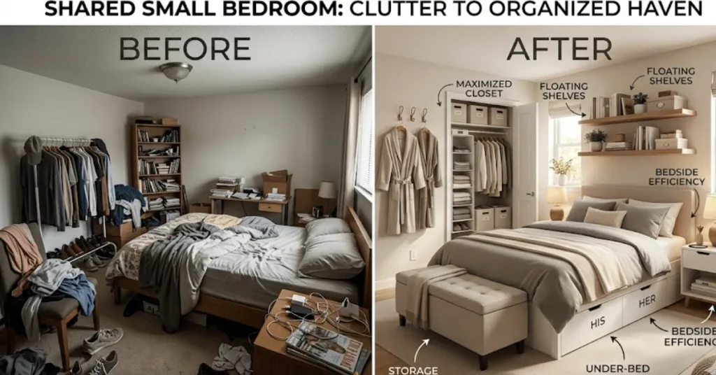 Hidden storage ideas for couples sharing a small bedroom