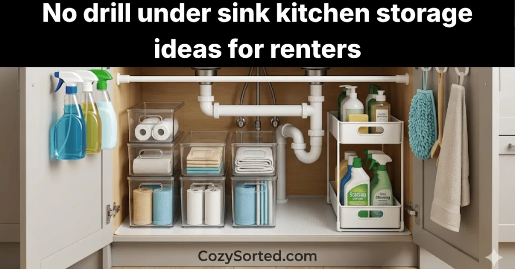 No drill under sink kitchen storage ideas for renters