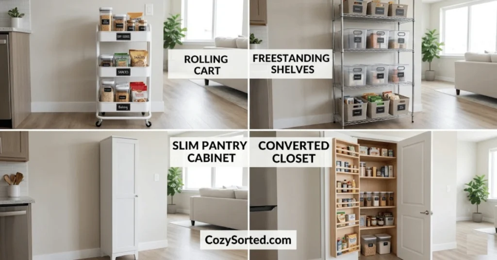 Pantry alternative furniture for kitchens with no pantry
