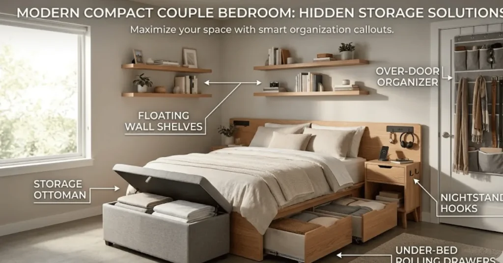 Shared closet organization system for couples with divided storage zones