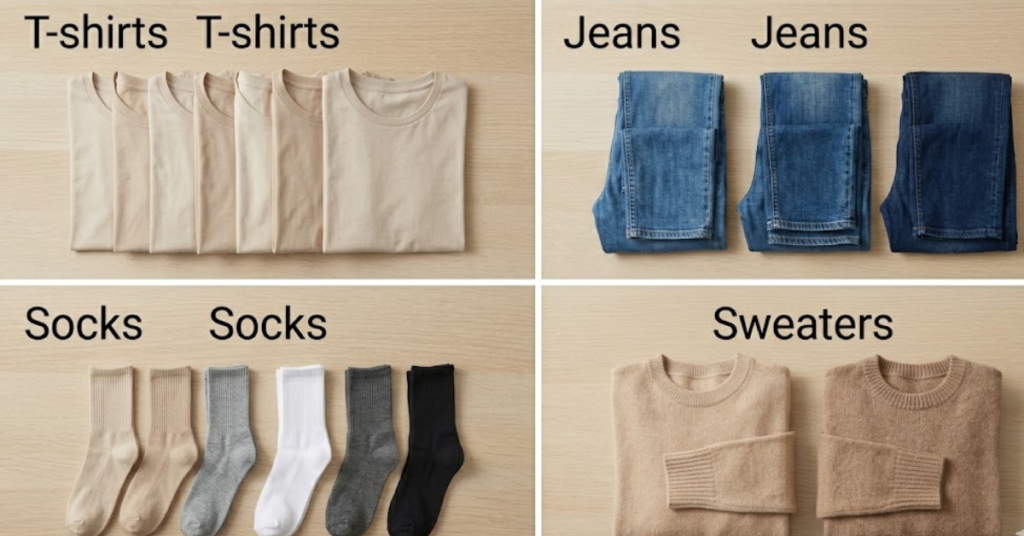 how to fold t shirts jeans socks and sweaters for drawer storage